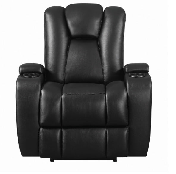 Delange Power Sofa With Headrests Black