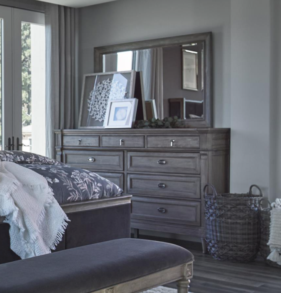 Alderwood  Queen Bedroom Set French Grey 5 PC Set