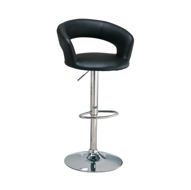 Adjustable Bar Stool White, Black And Chrome. 29"
