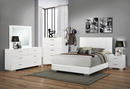 Felicity Queen Panel Bed Glossy White. 4 PC SET
