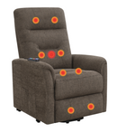Tufted Upholstered Power Lift Recliner Grey