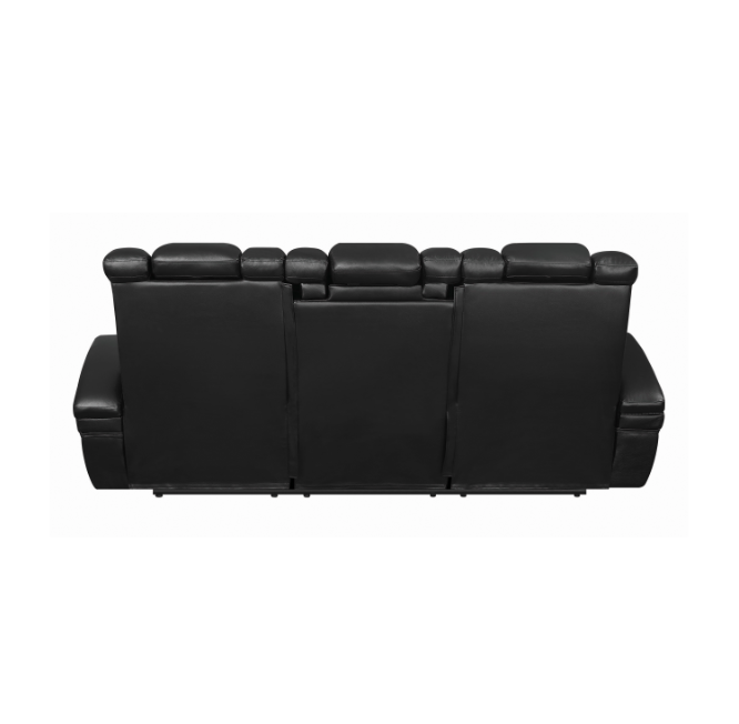 Delange Power Sofa With Headrests Black