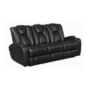 Delange Power Sofa With Headrests Black