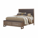 Smithson Eastern King Platform Bed With Storage Grey Oak
