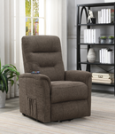 Tufted Upholstered Power Lift Recliner Grey