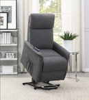 Tufted Upholstered Power Lift Recliner Grey