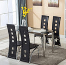 Glass Dining Table Set 4 Chairs Room Kitchen Breakfast Furniture. 5 PC Set