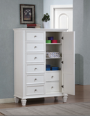 Sandy Beach Queen Storage Sleigh Bed White