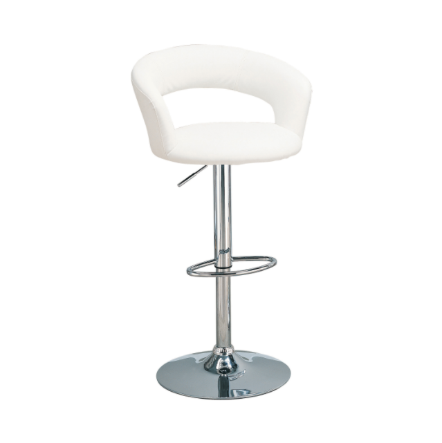 Adjustable Bar Stool White, Black And Chrome. 29"