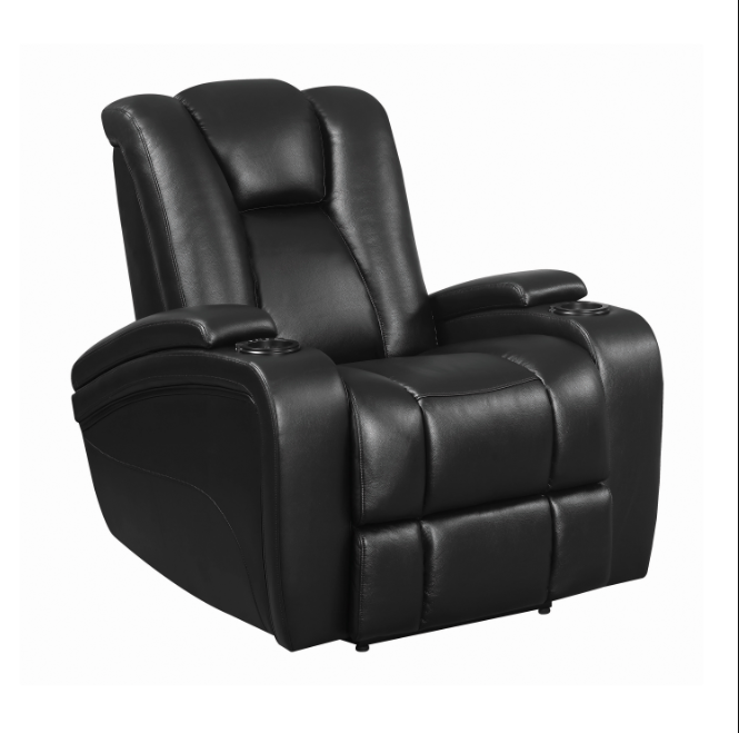 Delange Power Sofa With Headrests Black