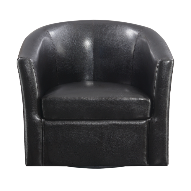 Upholstery Sloped Arm Accent Swivel Chair Champagne