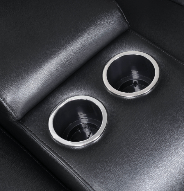 Delange Power Sofa With Headrests Black