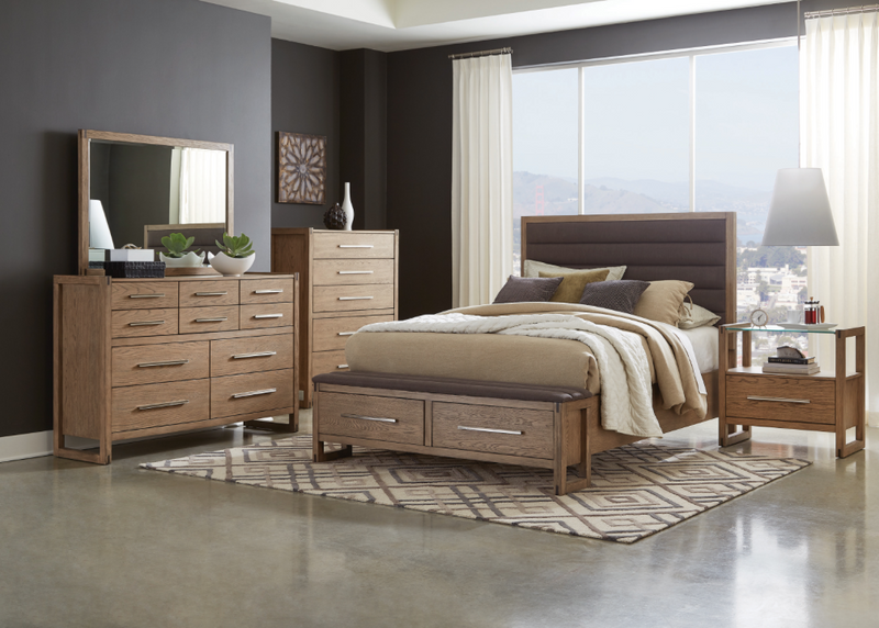 Smithson Eastern King Platform Bed With Storage Grey Oak