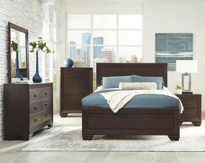 Kauffman Queen Panel Bed Dark Cocoa
