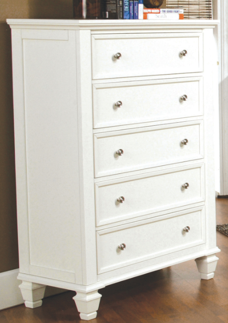 Sandy Beach Queen Storage Sleigh Bed White