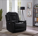 Upholstered Power^3 Recliner With Power Headrest Brown