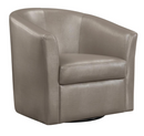 Upholstery Sloped Arm Accent Swivel Chair Champagne
