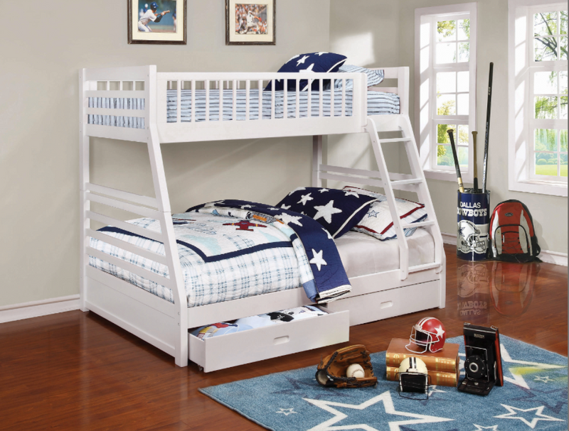 Ashton Twin Over Full 2-Drawer Bunk Bed White