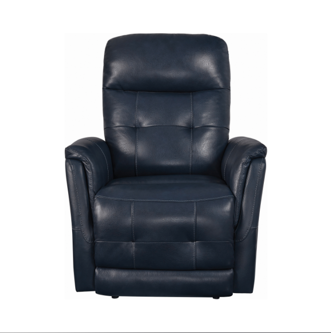 Upholstered Cushion Back Power^3 Recliner Blue
