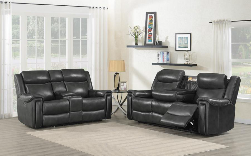Shallowford 3-Piece Upholstered Power^2 Sectional Hand Rubbed Charcoal