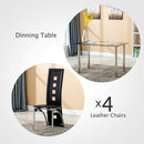 Glass Dining Table Set 4 Chairs Room Kitchen Breakfast Furniture. 5 PC Set