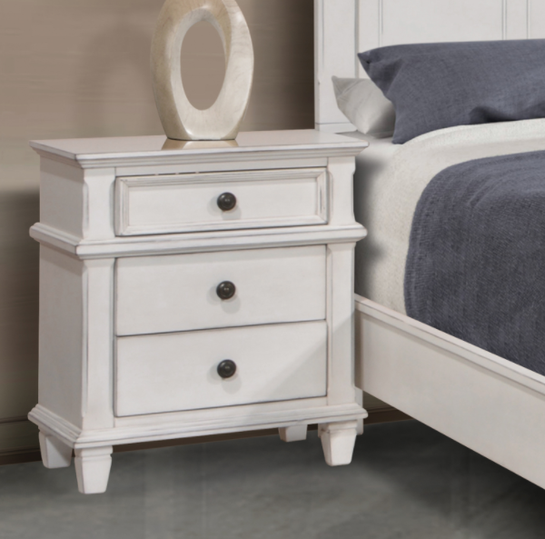 Carolina Queen Panel Bed Antique White.