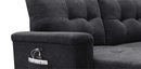 Upholstered Modern Sofa Bed Couch Sectional Sleeper Sofa Storage Chaise with USB Charger and Tablet Pocket for Phone Charging Port Station