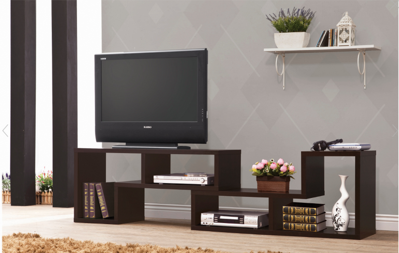 Convertible TV Console And Bookcase Cappuccino