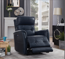Upholstered Cushion Back Power^3 Recliner Blue