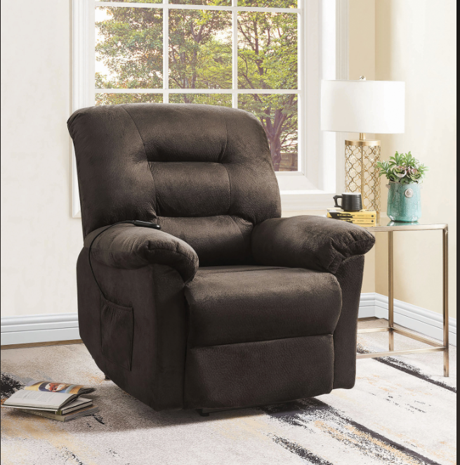Upholstered Power Lift Recliner Grey