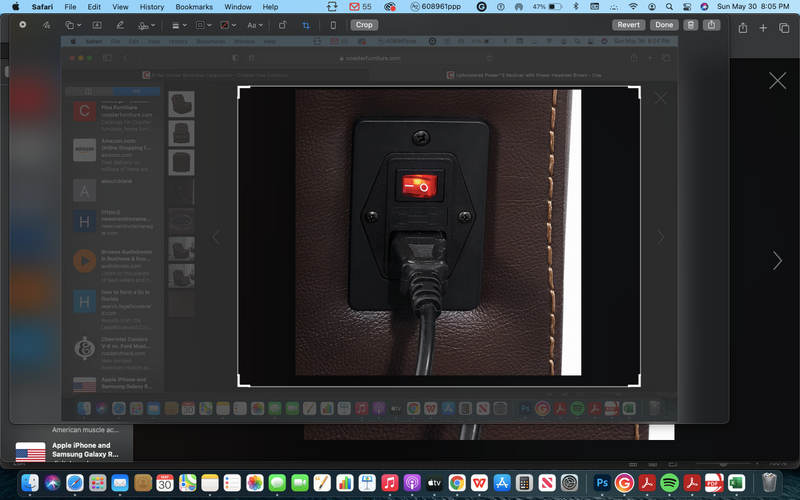 Upholstered Power^3 Recliner With Power Headrest Brown