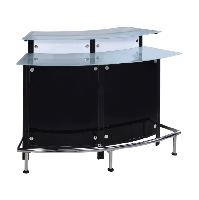Glass Top Bar Unit Black