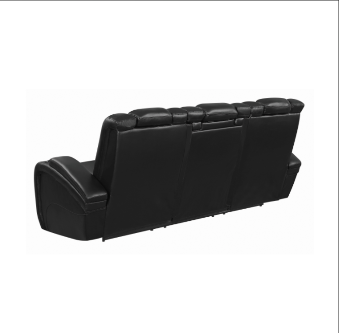 Delange Power Sofa With Headrests Black