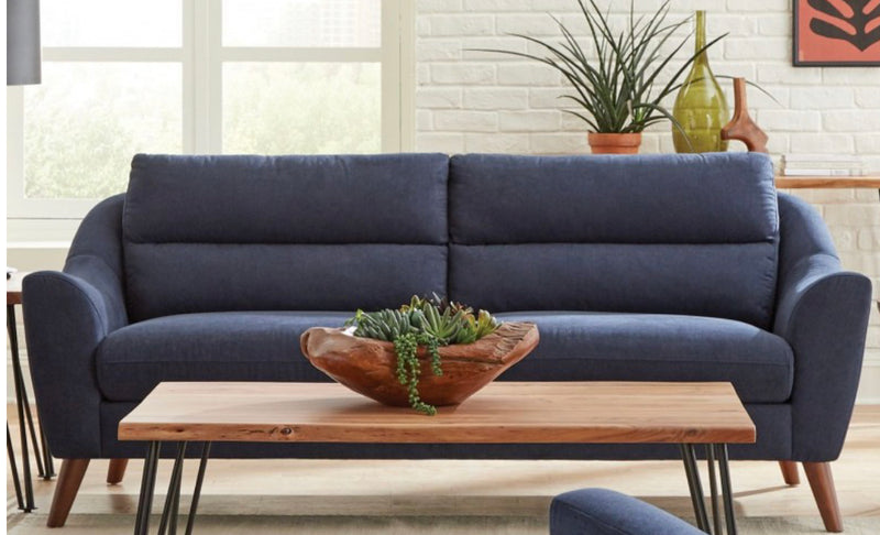 Gano Sloped Arm Living Room Set Navy Blue