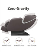 Full Body Electric Zero Gravity Shiatsu Massage Chair with Bluetooth Heating and Foot Roller for Home and Office(Brown)