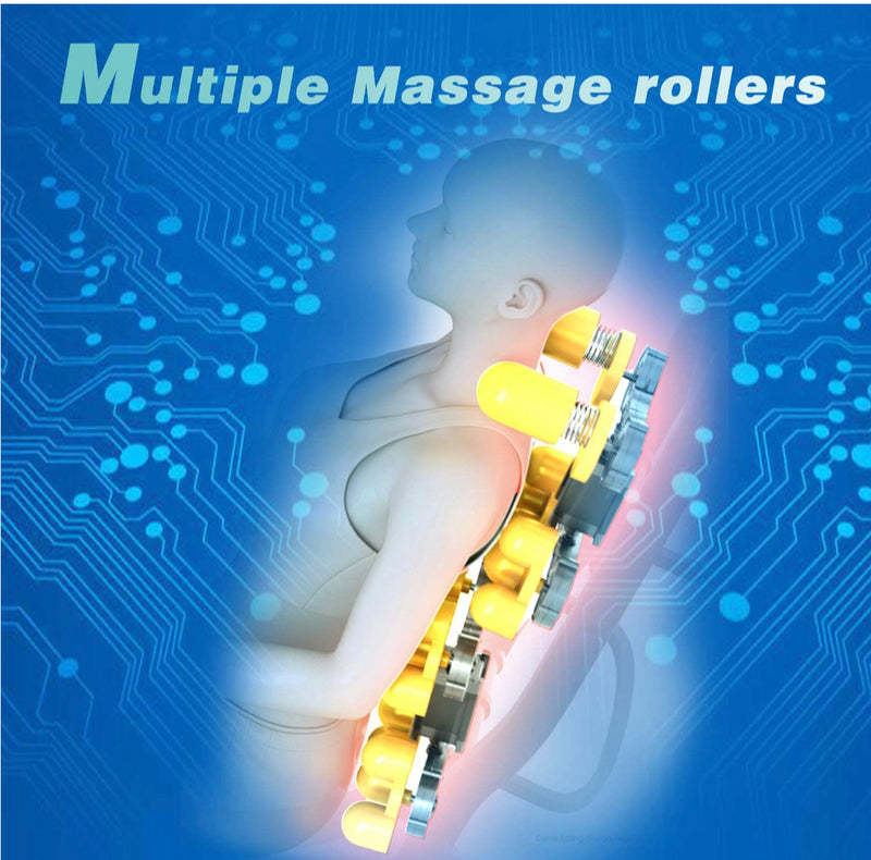 Full Body Electric Zero Gravity Shiatsu Massage Chair with Bluetooth Heating and Foot Roller for Home and Office(Brown)