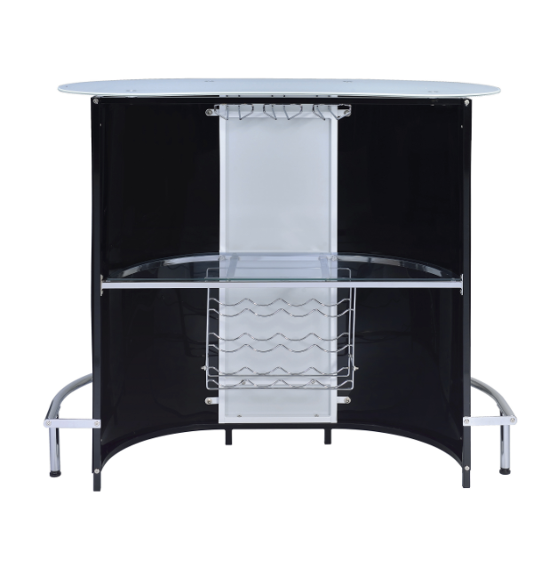 Shelf Bar Unit Glossy Black And White