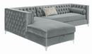 Bellaire Button-Tufted Upholstered Sectional Silver