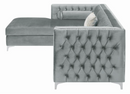 Bellaire Button-Tufted Upholstered Sectional Silver