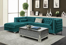 Bellaire Button-Tufted Upholstered Sectional Silver