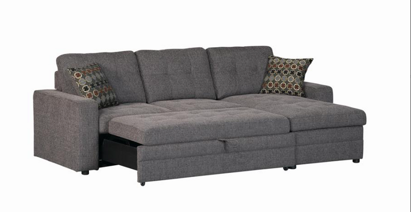 Gus Sleeper Sectional Sofa Charcoal 2 PC Set
