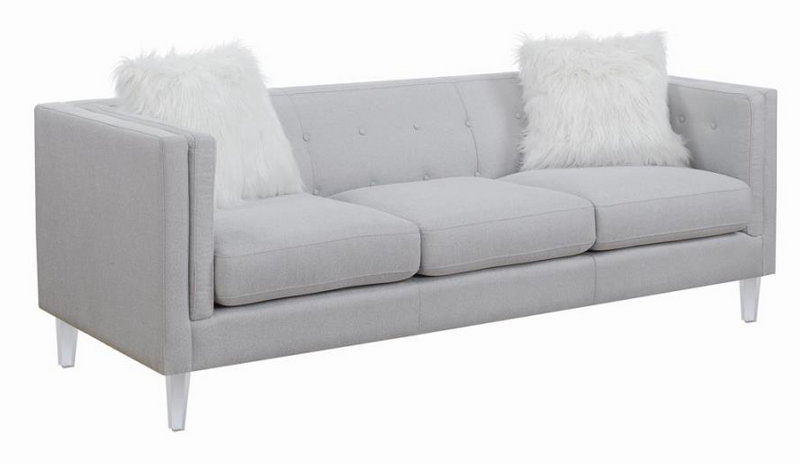 Glacier Tufted Upholstered 3 Pieces Light Grey