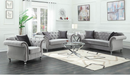 Frostine Button Tufted Sofa Silver