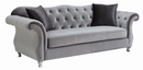 Frostine Button Tufted Sofa Silver
