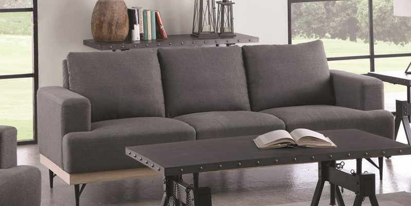 Kester 3-Piece Recessed Track Arm Living Room Set Beige