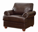 Colton Rolled Arm Upholstered Sofa Brown