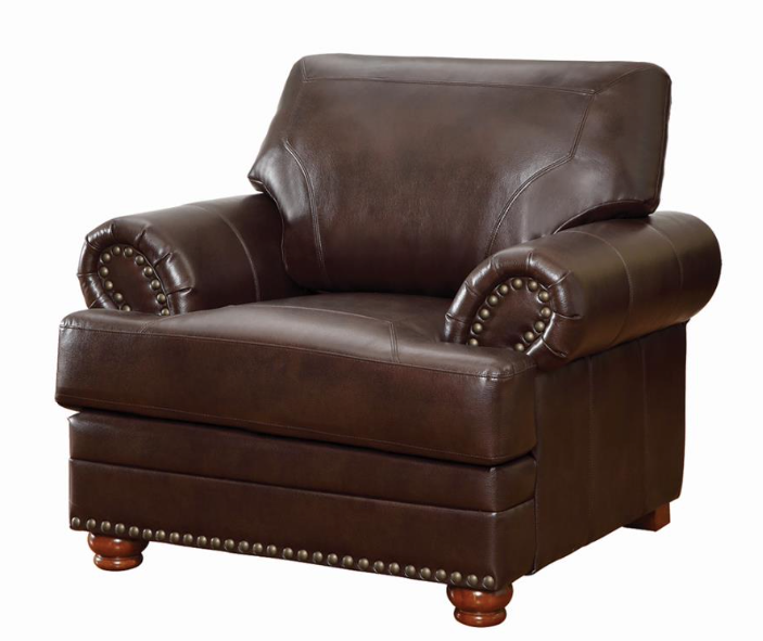 Colton Rolled Arm Upholstered Sofa Brown