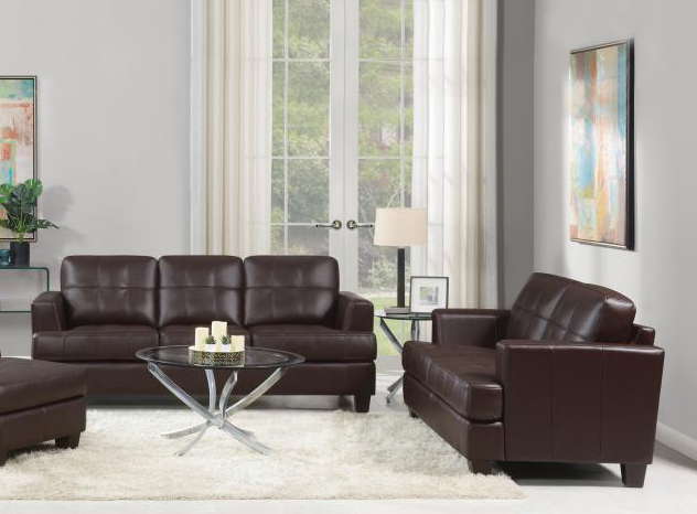 Samuel Tufted Sofa Dark Brown