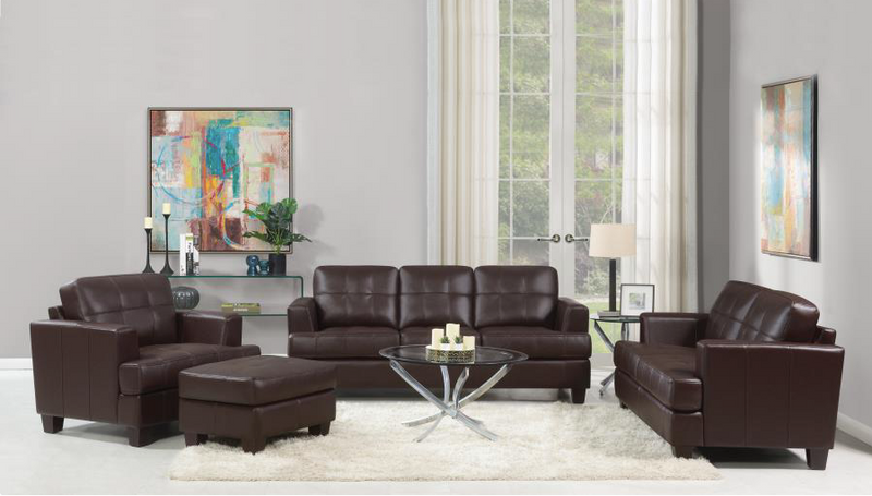 Samuel Tufted Sofa Dark Brown