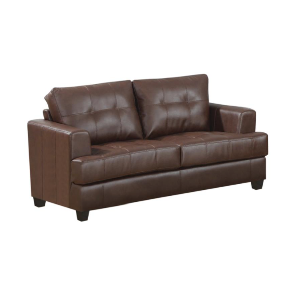 Samuel Tufted Sofa Dark Brown